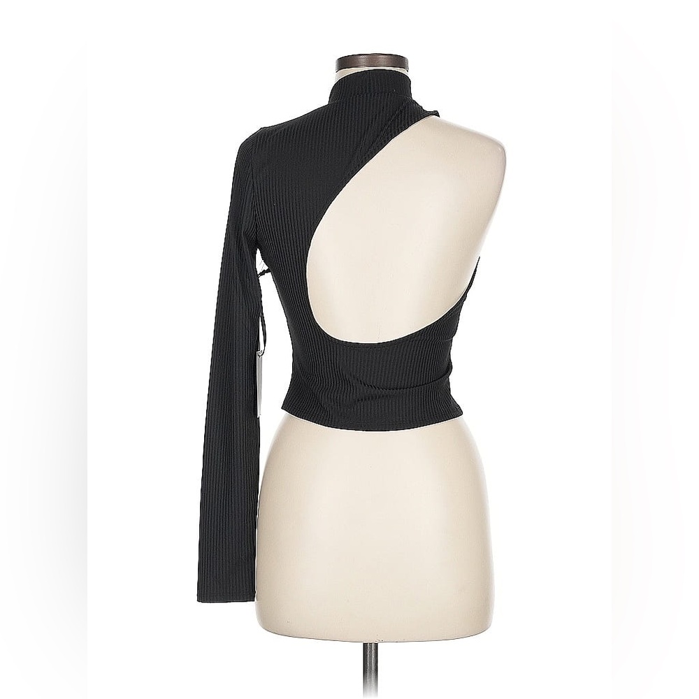 H:ours x REVOLVE Black Cut Out One Shoulder Long Sleeve Top Medium NWT - Picture 2 of 5